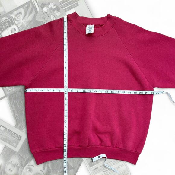 Vintage Maroon Blank Fruit Of The Loom Pullover Sweatshirt - Picture 4 of 6